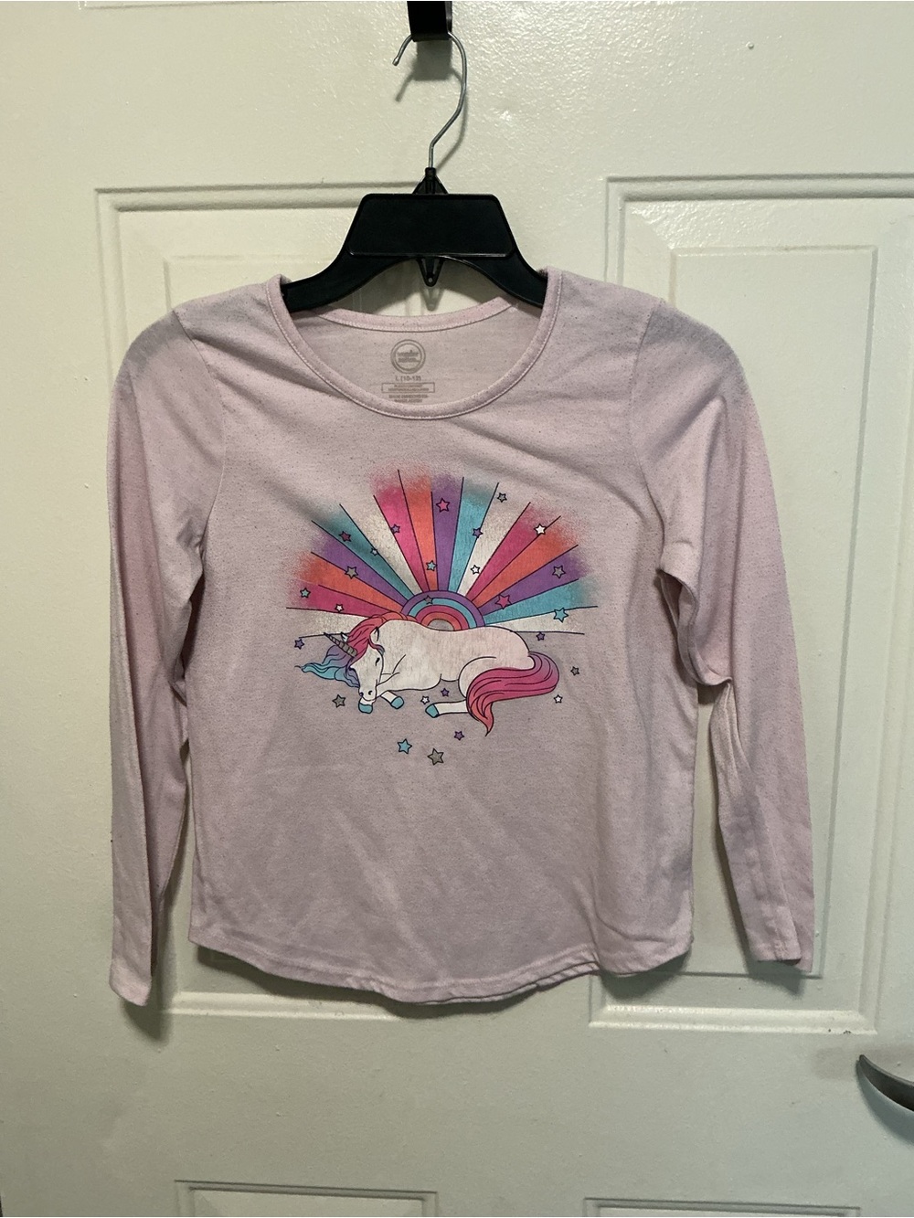 wonder nation Pink Long-Sleeve Unicorn Graphic Tee